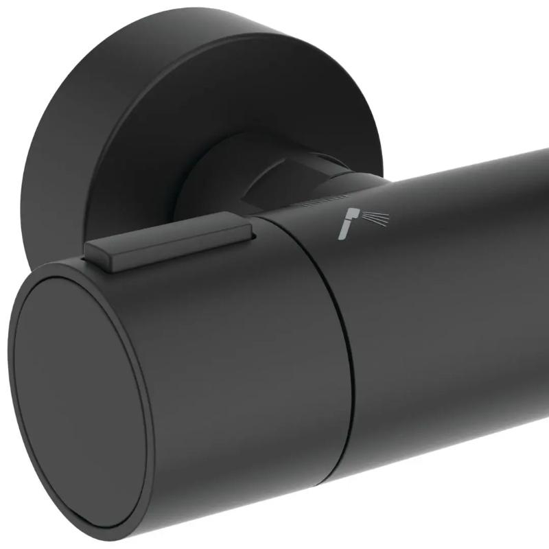 Coloană de duș termostatată Ideal Standard Ceratherm Alu+, 2 jeturi, negru mat